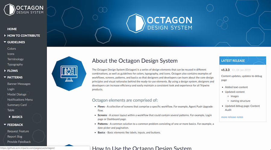 screenshot of Octagon Design System
