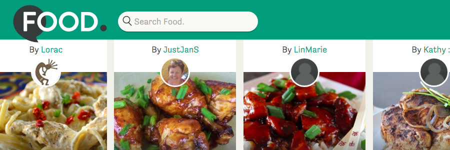 screenshot of Food.com