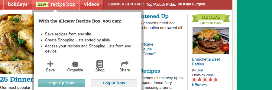 screenshot of Legacy Food.com