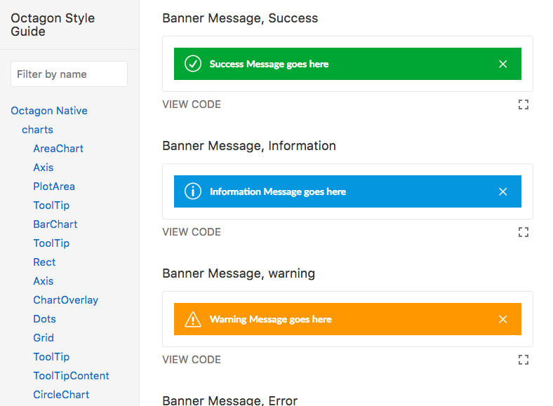 screenshot of Octagon Component Library
